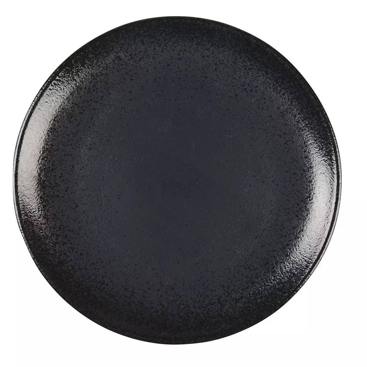Lot de 6 Assiette plate noire avec éclat 27cm