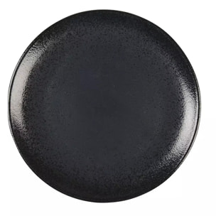 Lot de 6 Assiette plate noire avec éclat 27cm