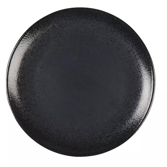 Lot de 6 Assiette plate noire avec éclat 27cm