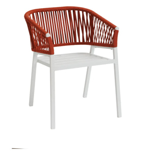 Lot de 2 fauteuils de jardin Oriengo Brique & Blanc