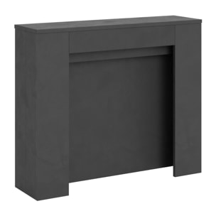 Console Extensible 90x25/211 cm Kiba Anthracite Spatulé rallonges internes