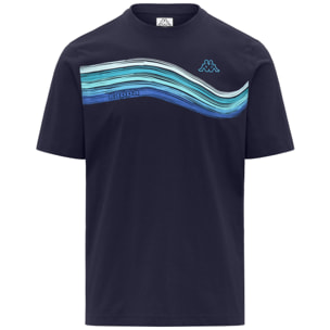 T-Shirts & Top Kappa Uomo Logo Wave 140 Blu