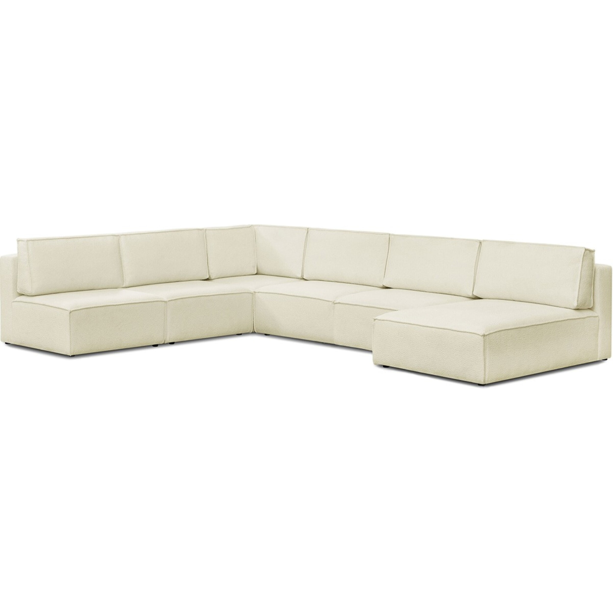 Canapé d'angle droit convertible 9/10 places en tissu bouclé - Harper Mod