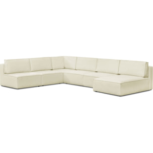 Canapé d'angle droit convertible 9/10 places en tissu bouclé - Harper Mod