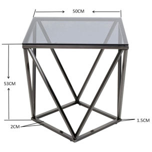 Table d'appoint Cristallo 50x50cm graphite Kare Design