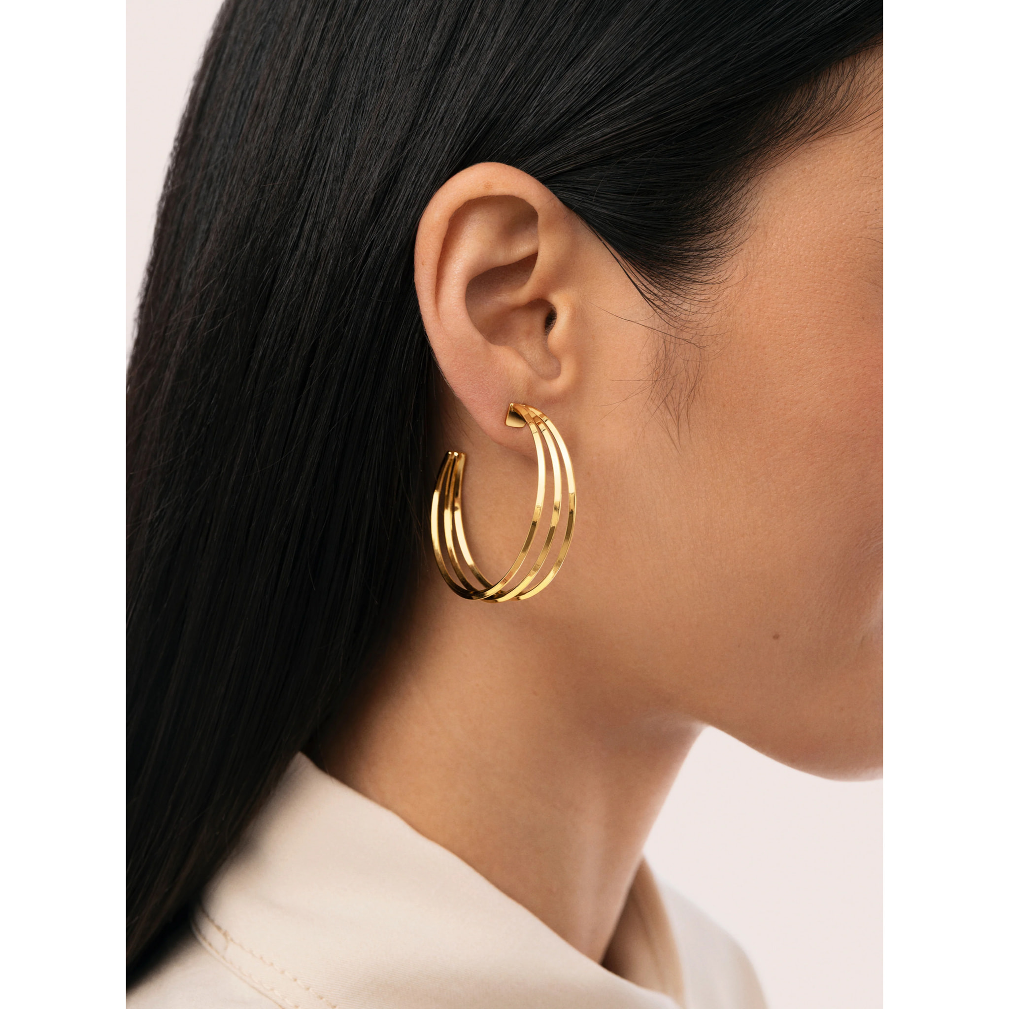 Pendientes Aro Eclipse Acero Baño Oro