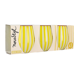 Lot de 3 verres à eau 27cl jaune CIRCUS