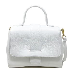 Chicca Borse - Borsa a Mano Donna in Vera Pelle - Colore Bianco