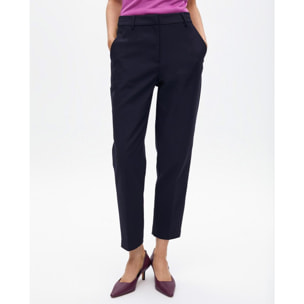 Pantaloni chino con elastico logato e strass