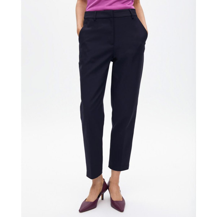 Pantaloni chino con elastico logato e strass