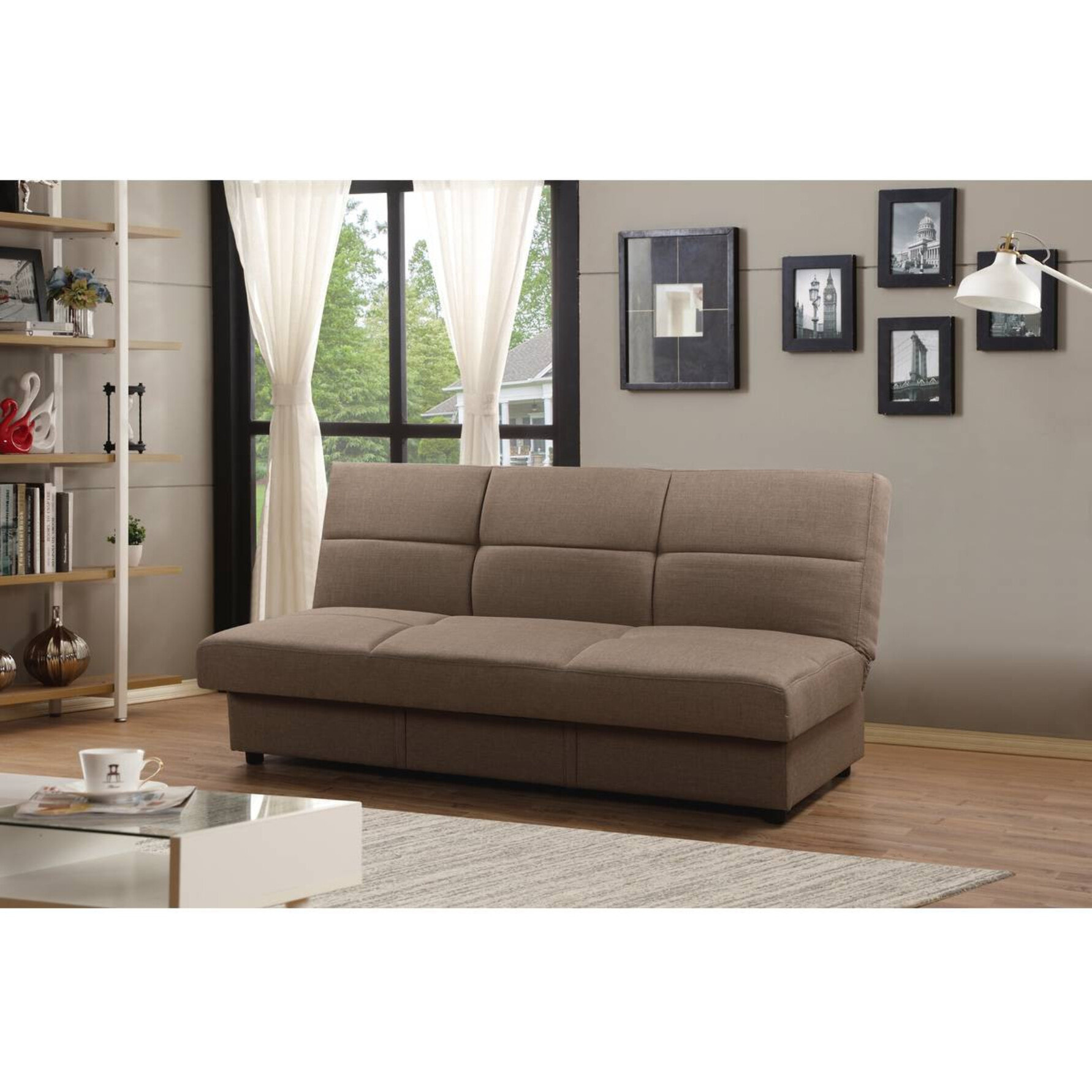 Canapé Clic-Clac "Enzo" - 186 x 80 x 87 cm - 3 places - Taupe