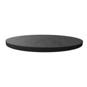 Artù - Ripiano per tavolo da pranzo rotondo Ø 120 cm in legno laminato, colore nero