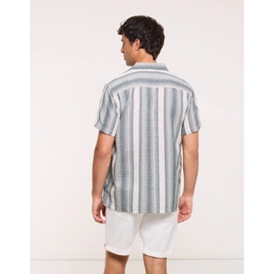 Camisa Manga Corta Rayas Verde - Cookin