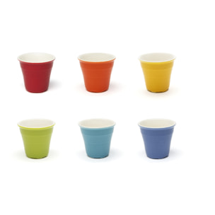 Set de 6 Verres à Café avec Plateau Excelsa – Coffee Color, New Bone China Multicolore