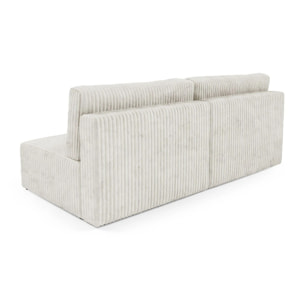 ELIOR - Canapé 3 places convertible en velours beige