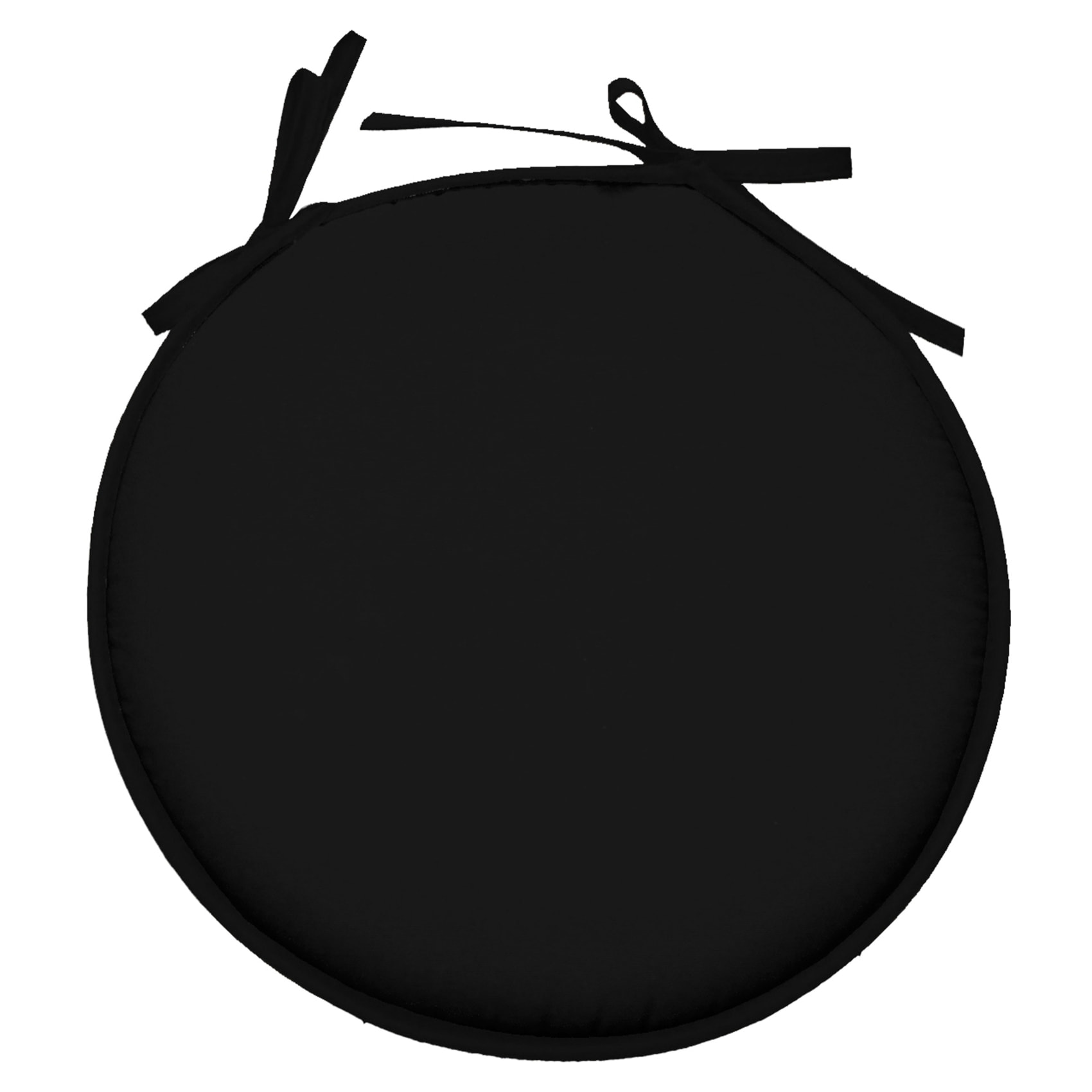 Galette de chaise ronde unie aux multiples couleurs - Noir