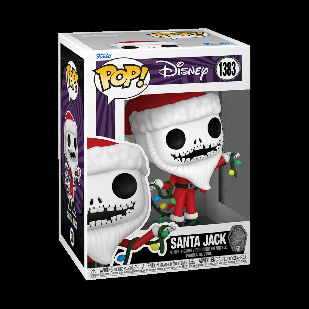 Nightmare Before Christmas 30th Funko POP Disney Vinile Figura Santa Jack 9 cm