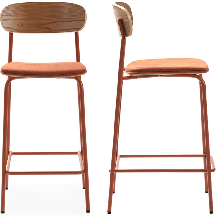 Lot de 2 tabourets de bar en tissu - SVALA