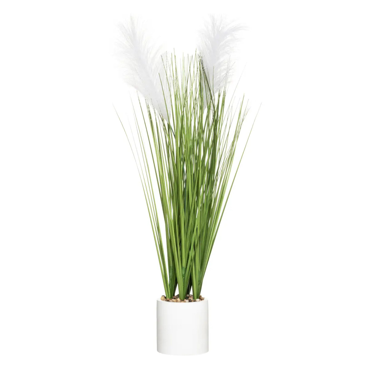 Plante artificielle "Plumeau" - pot en ciment - H70 cm