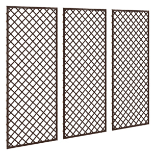 Lot de 3 treillis de jardin osier tissé naturel dim. 43 x 2 x 112 cm