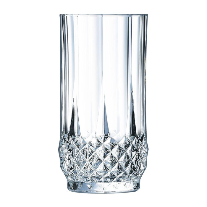 6 verres à eau vintage 28cl Longchamp - Cristal d'Arques - Verre ultra transparent au design vintage