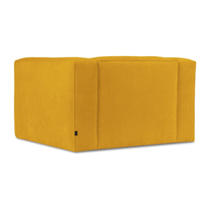 Fauteuil "Muse" en velours côtelé jaune