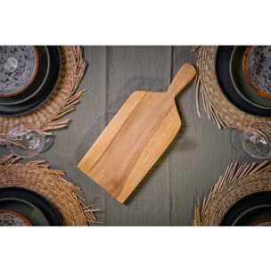 Planche de découpe 40x16 cm rectangulaire en bois de teck - COLETTE