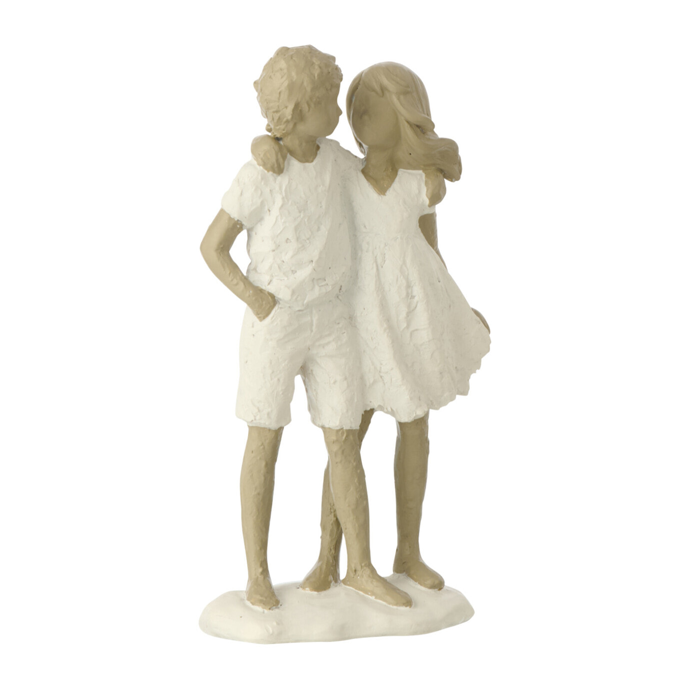 J-Line décoration Enfants Garçon + Fille - polyrésine - blanc/gris