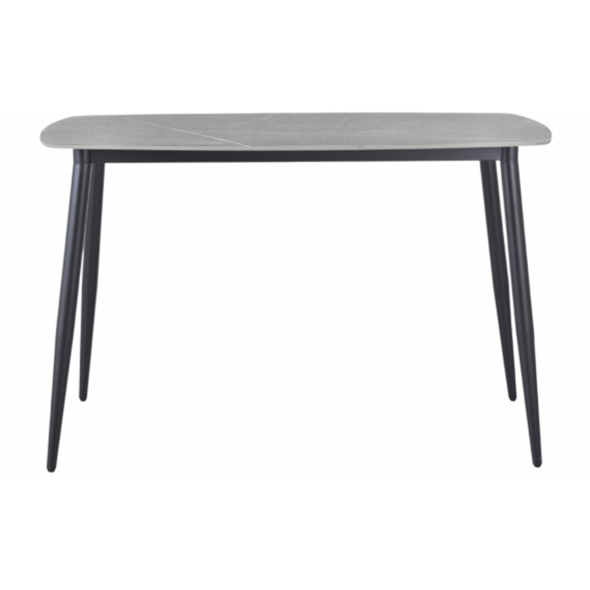 Table haute 140 x 70 cm en céramique marbrée avec pieds en métal - TREIVE