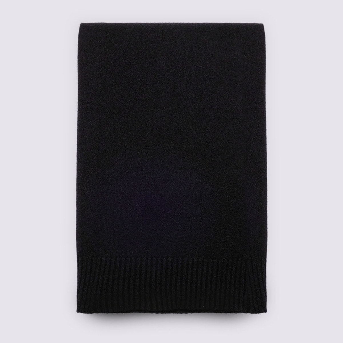 Fiorella Rubino - Sciarpa lunga con bordi a coste - Nero