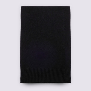 Fiorella Rubino - Sciarpa lunga con bordi a coste - Nero