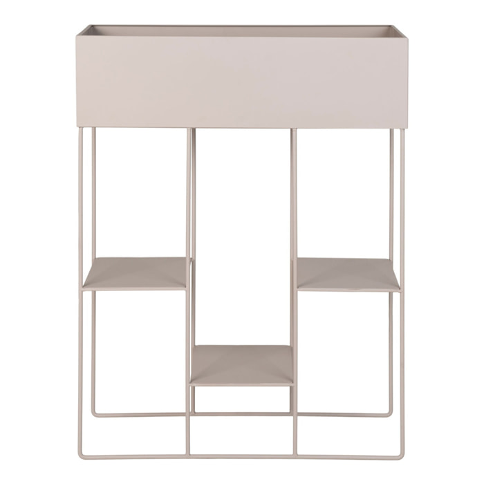Fioriera Rabo in Acciaio Color Sabbia con 3 Ripiani — 25×60×80 cm