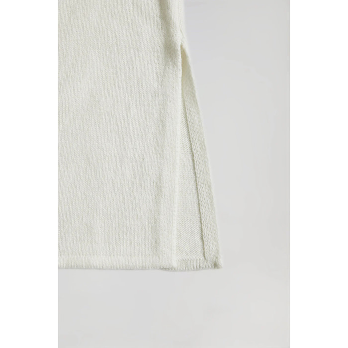 Gonna midi in maglia beige con particolare Polo Club