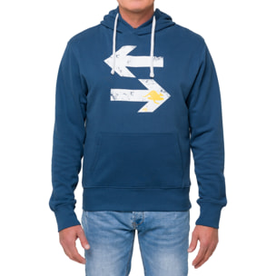 Felpa DIRECTION con cappuccio in cotone Blu indigo