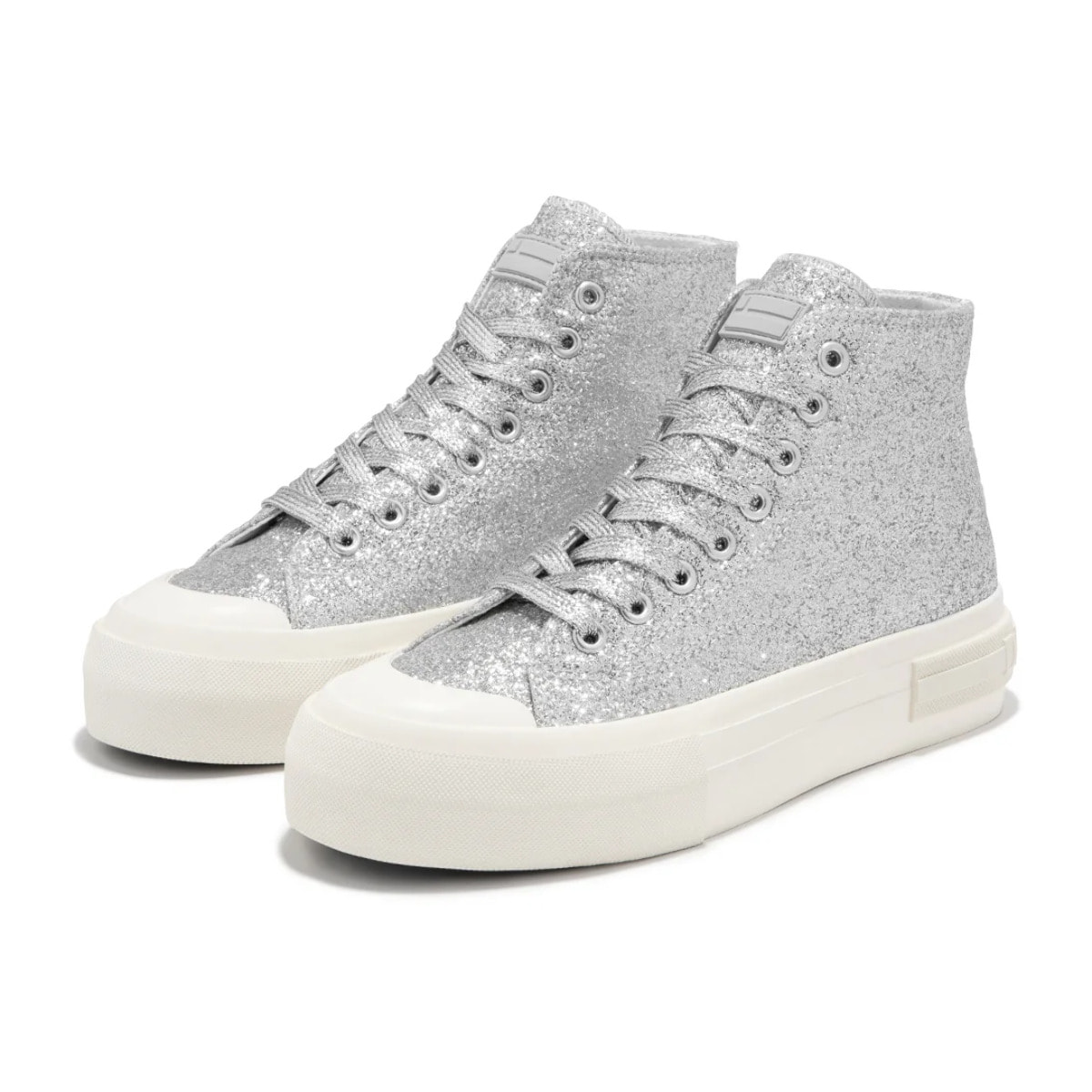 Zapatillas Altas Mujer One Way High Glitter Plata D.Franklin