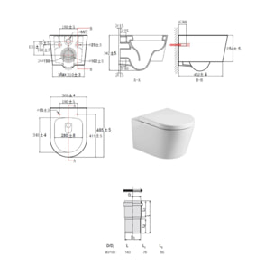 Pack WC bâti ECO 2L Swiss Aqua Technologies + WC suspendu Swiss Aqua Technologies + plaque blanc/chrome (STESTBRWR04-FR)