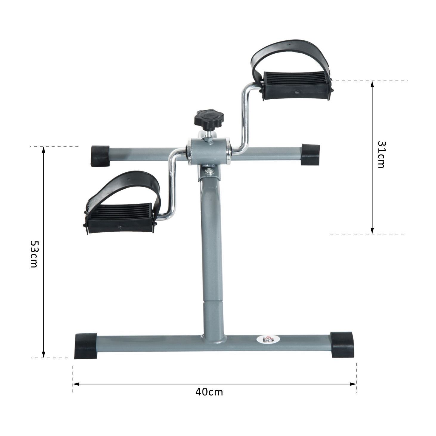 Mini Bicicleta Estática Acero ABS PP 40x53x29cm Gris y Negro