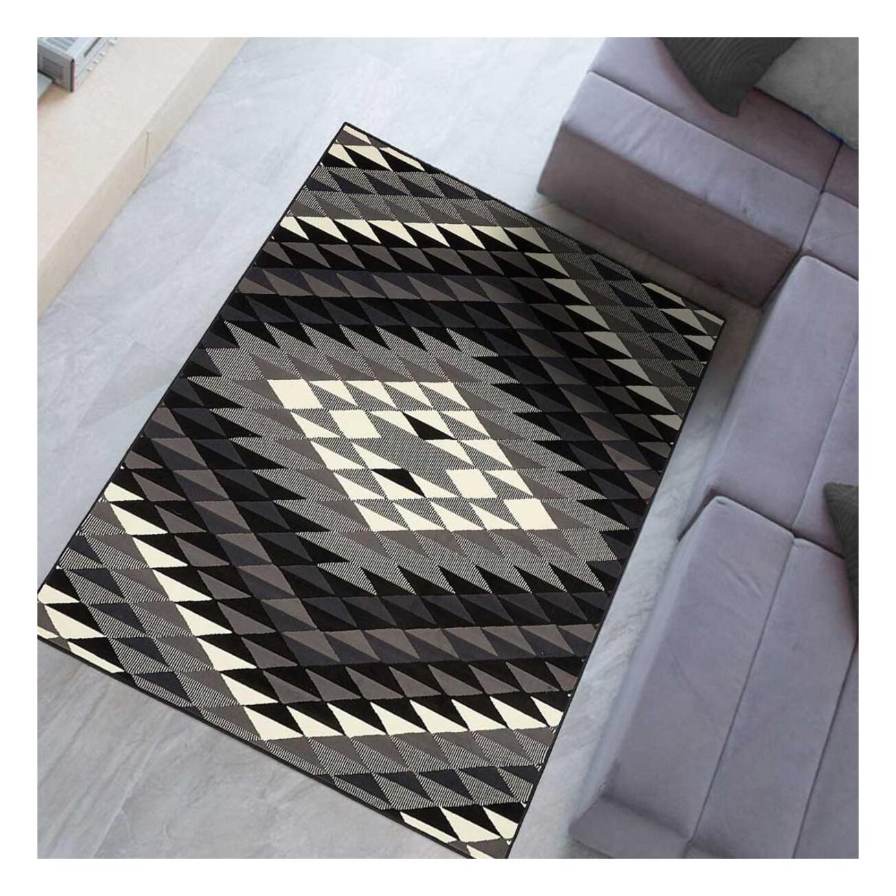 Tapis salon et chambre tissé motif géométrique JAME