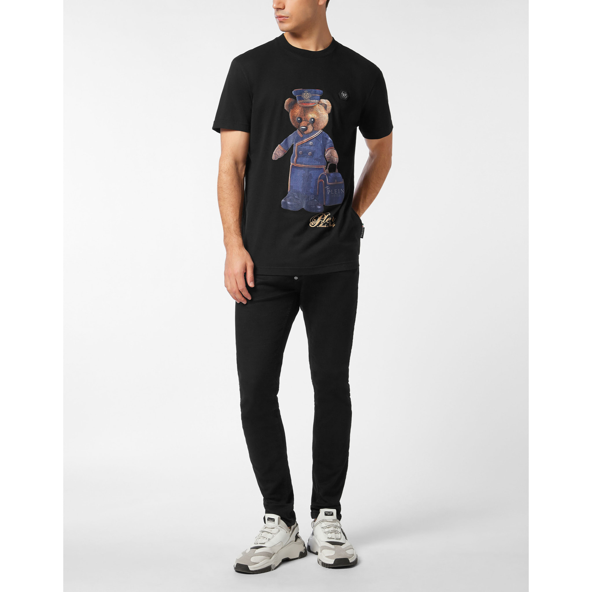PHILIPP PLEIN Camiseta de cuello redondo y manga corta TEDDY