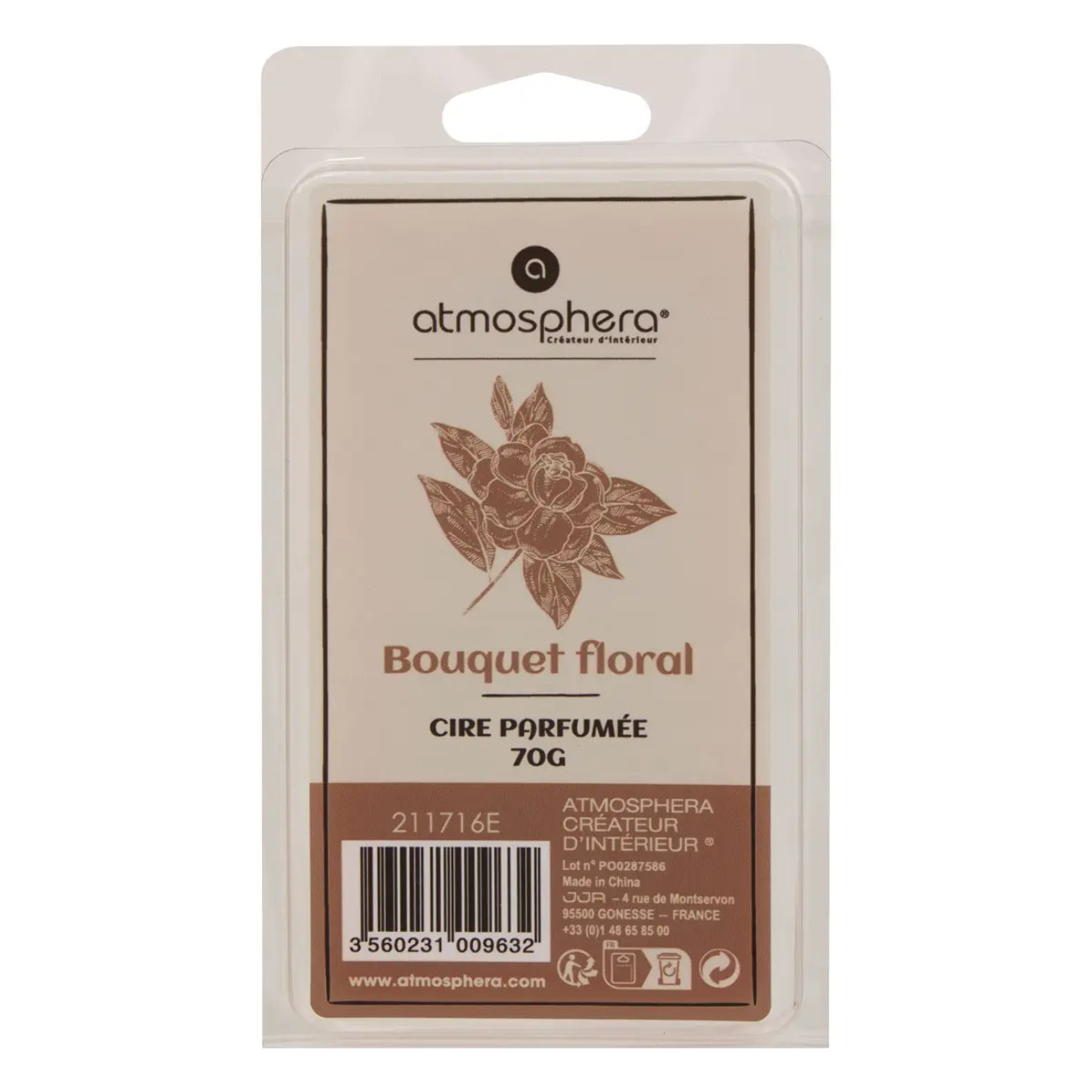 Cire parfumée Laura orange L5,5xp2xH10,2cm