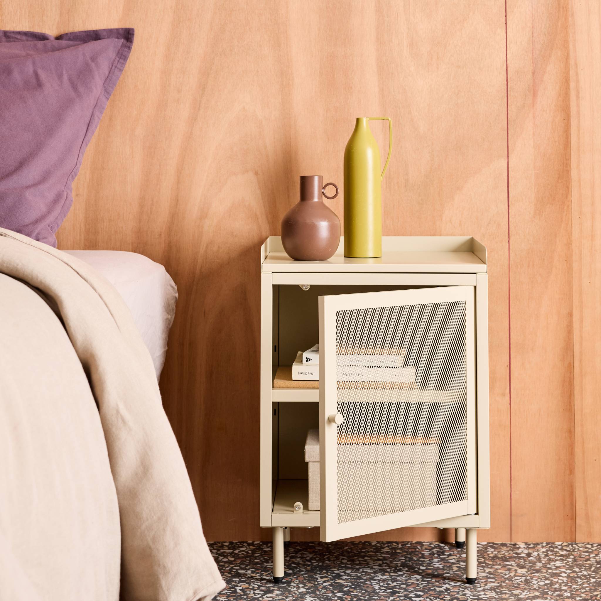 Table de chevet industrielle métal 1 porte  OHIO