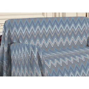 Telo Arredo Multiuso Copritutto 100% Cotone Spinato Azzurro