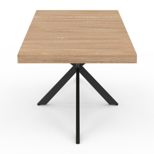 Table à manger extensible Spider 160-200cm avec rangement - Bois - Noir
