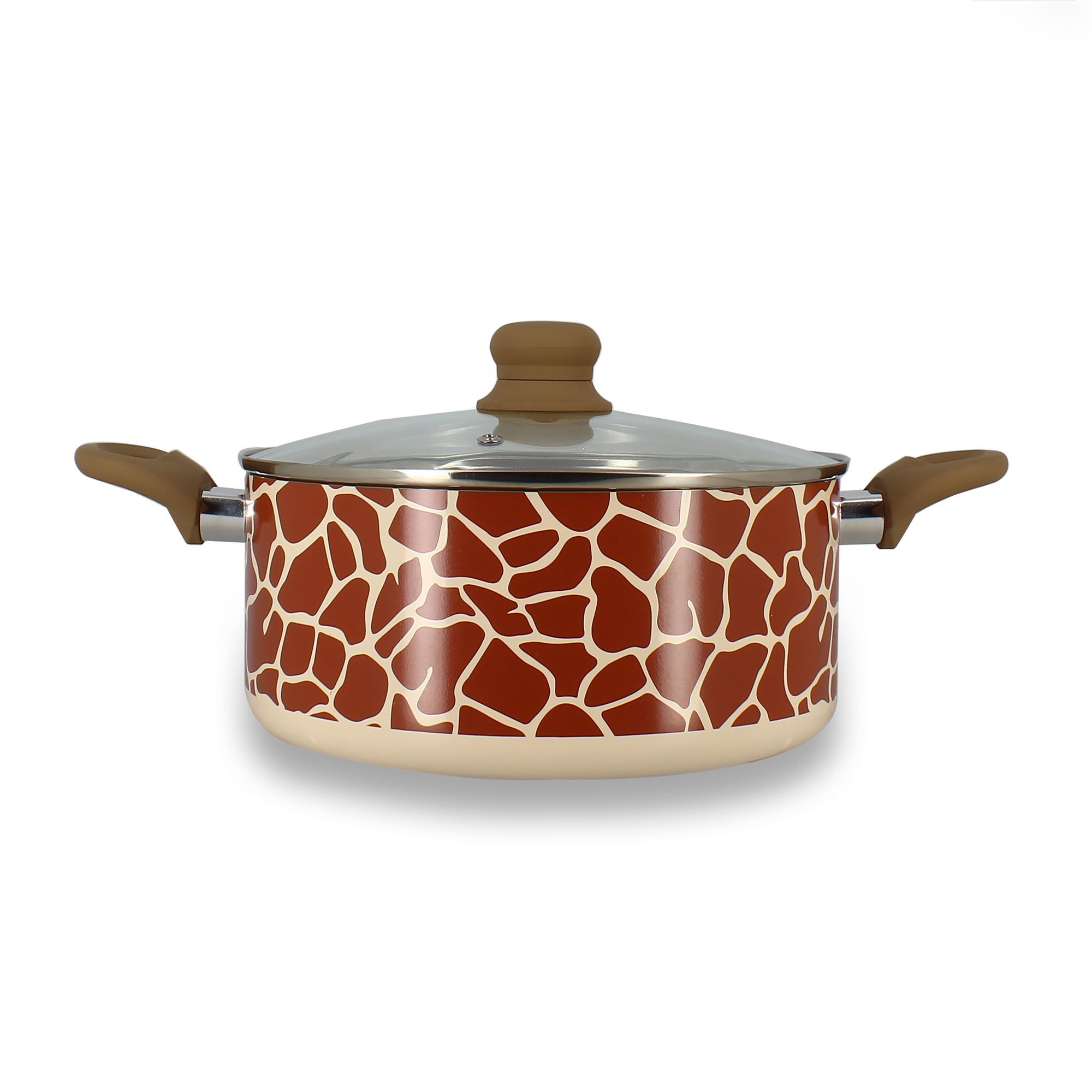 Faittout 24cm en aluminium et revêtement céramique girafe - tous feux ANIMALS