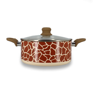 Faittout 24cm en aluminium et revêtement céramique girafe - tous feux ANIMALS