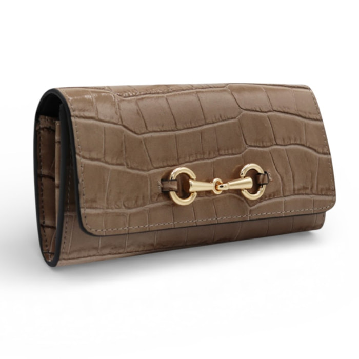 Cartera Cheval Firenze Grant Croc Taupe