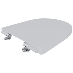 Sedile WC Copriwater Tavoletta UNIVERSALE Rapido Montaggio Soft Close Chiusura Ammortizzata In Plastica Antibatterica 458x361 Mm Bianco Forma D