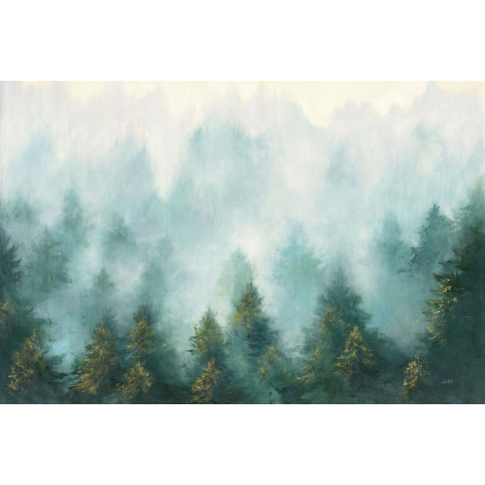 Tableau abstrait brume sur la forêt Toile imprimée