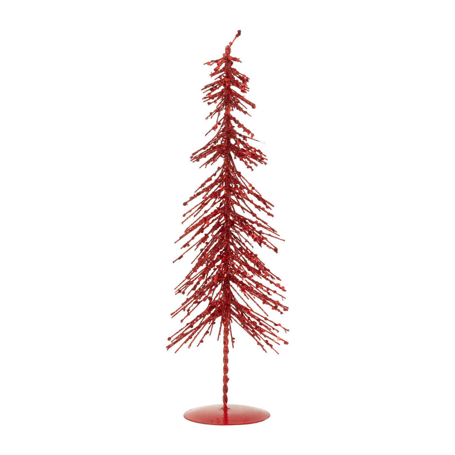 J-Line décoration Sapin de Noël Paillettes - plastique - rouge - small