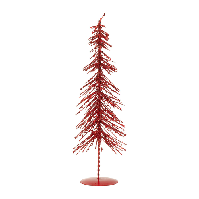 J-Line décoration Sapin de Noël Paillettes - plastique - rouge - small